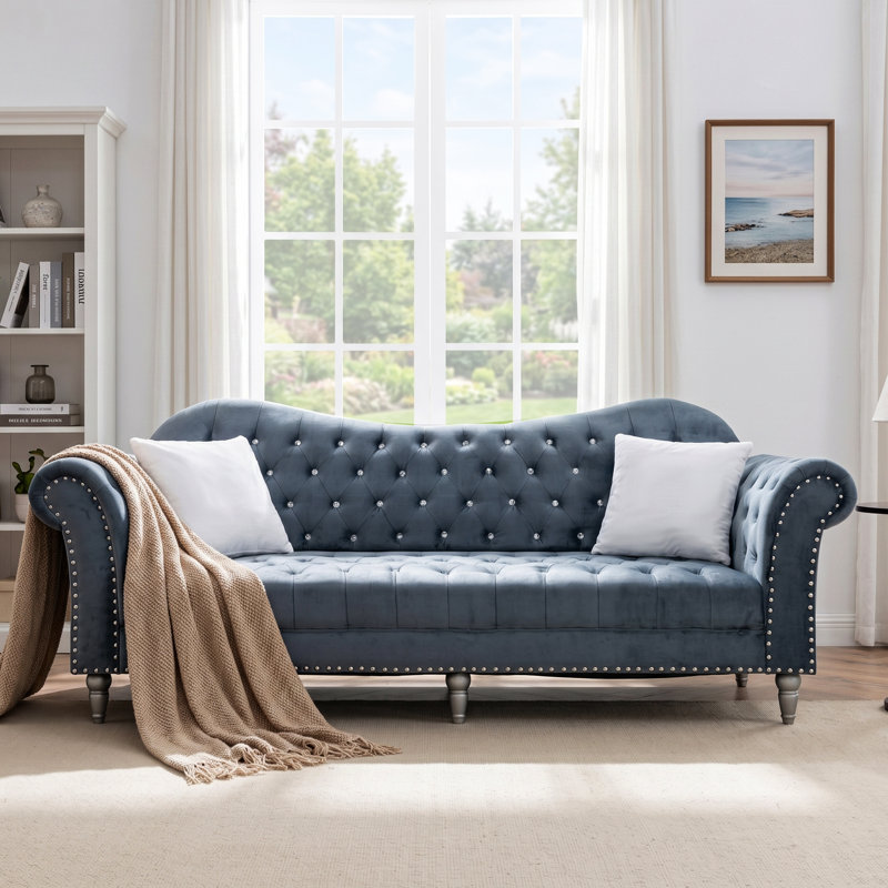 Canapé 88,6 po à trois places 88,6 po Classic Charm, Gris