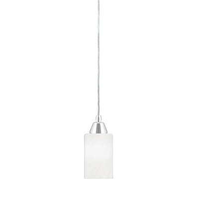 Mini-luminaire suspendu tout verre avec verre de marbre blanc de 4 po