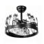 Ventilateur de plafond noir à cage, motif palmier tropical de 45 cm (17,7 po), avec éclairage et télécommande, profil bas, montage encastré, moteur CC réversible à 6 vitesses, idéal pour une chambre ou un salon.