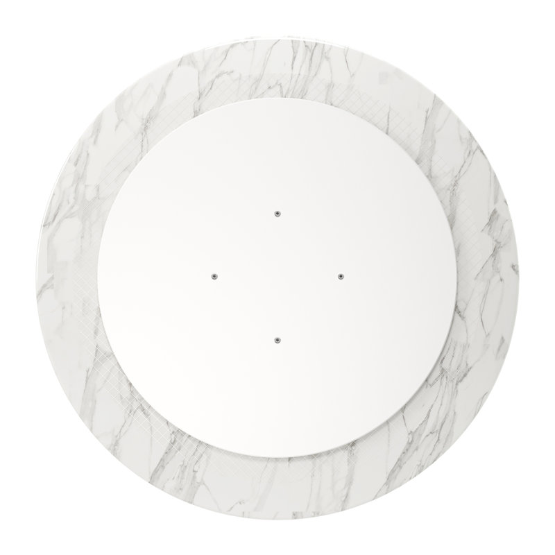 Tazio Round Marble Dining Table, 29.5" W x 40" L, Gold