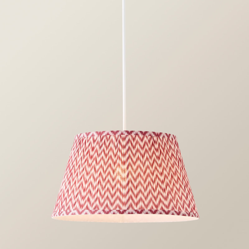 Saffira Pleat Taper Chevron Shade, Large 45cm without Bulb, Pink