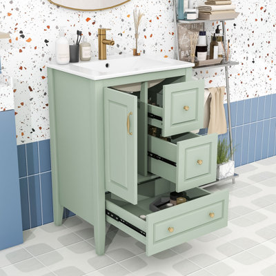 Classic 24-Inch Freestanding Vanity with Soft-Close Drawers