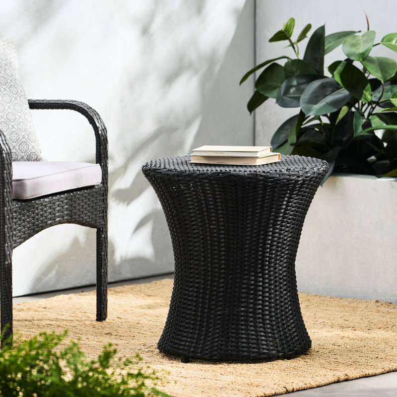 Support pour plante - aucun assemblage requis, table d'appoint de 19,38 po de profondeur,, Noir