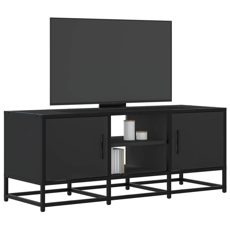 Almous Unfinished TV Stand for TVs up to 24", Black, 100cm