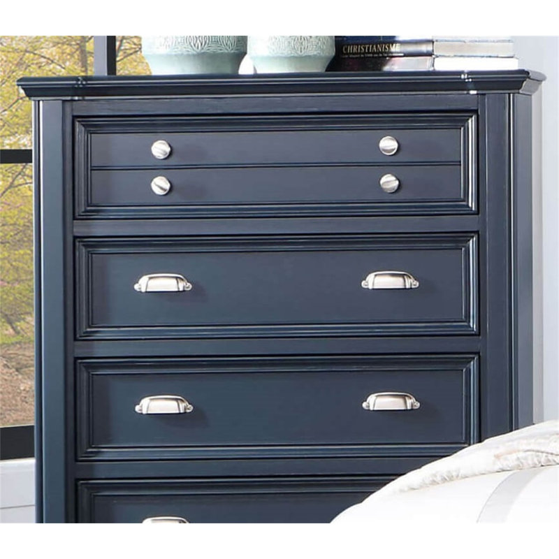 Mobilier de chambre à coucher de style transitionnel avec glissières à roulement à billes 1 pièce