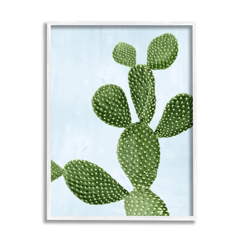 Illustration de giclée de cactus du désert, H 30 po x l 24 po x P 1,5 po, Giclée encadrée blanc bord de mer