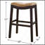 31 po Tabouret de bar H en bois avec siège en similicuir gris, 1 pièce-1826524430