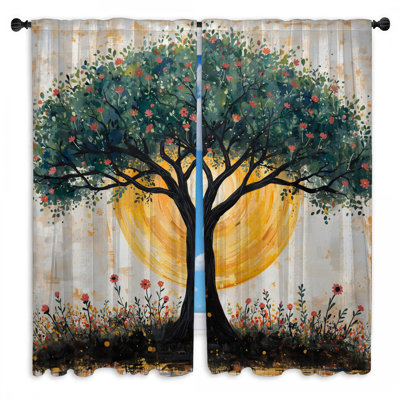 Arbre avec rideaux et rideaux obscurcissant - 2 panneaux