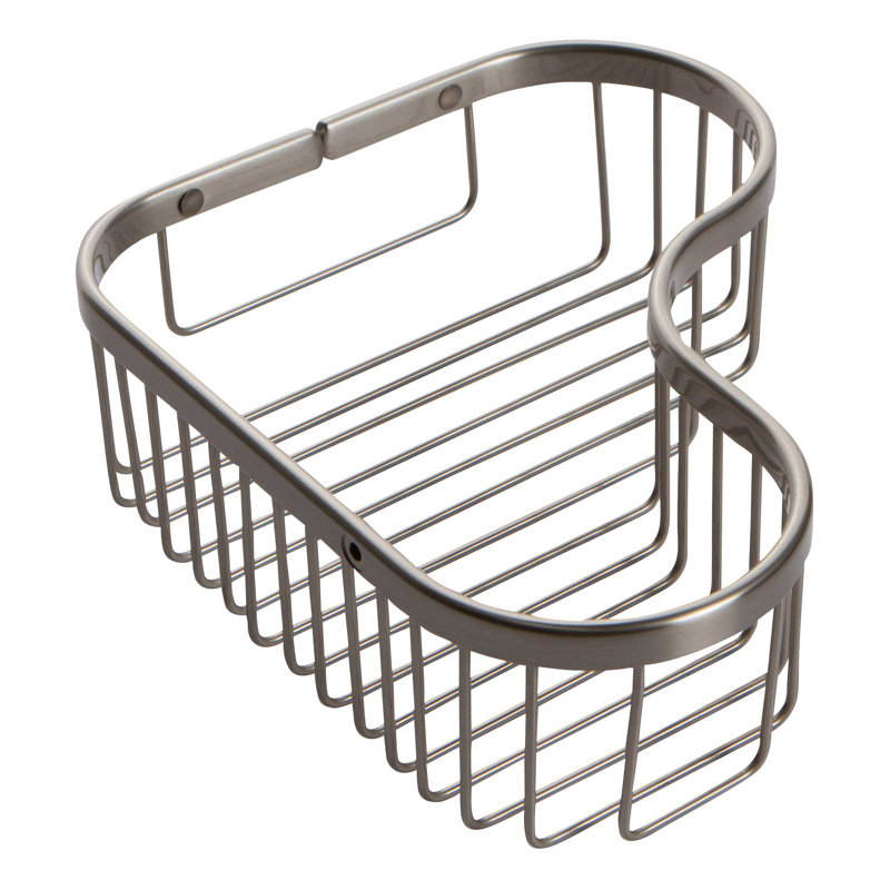 Splashables 9-3/4" Corner Shower Basket, Satin Nickel