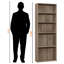 Bibliothèque Vogne avec 5 tablettes ouvertes au fini brun, H 70,99 po x l 24,57 po x P 11,53 po