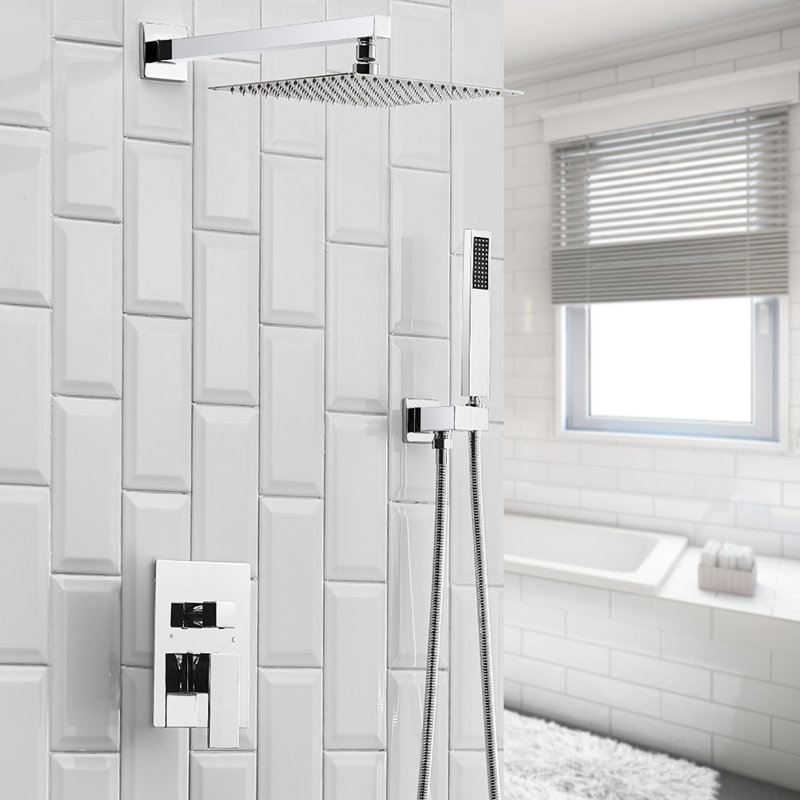 Robinet de douche à pression équilibrée de luxe avec valve brute, Chrome poli