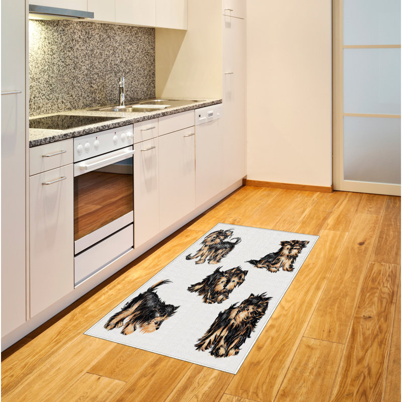 Tapis décoratif en fibre de polyester à haute densité Yorkie, Rectangle— 4 pi x 5 pi 8 po