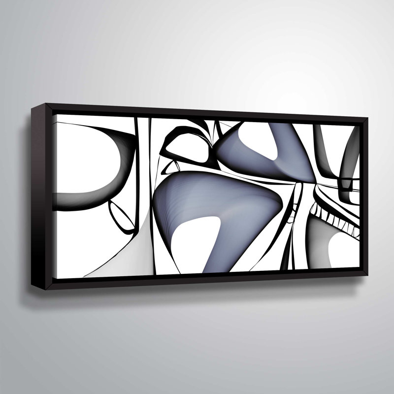 Makris «Mid Century Abstract 1», impression, Cadre noir, H 6 po x l 12 po x P 2 po