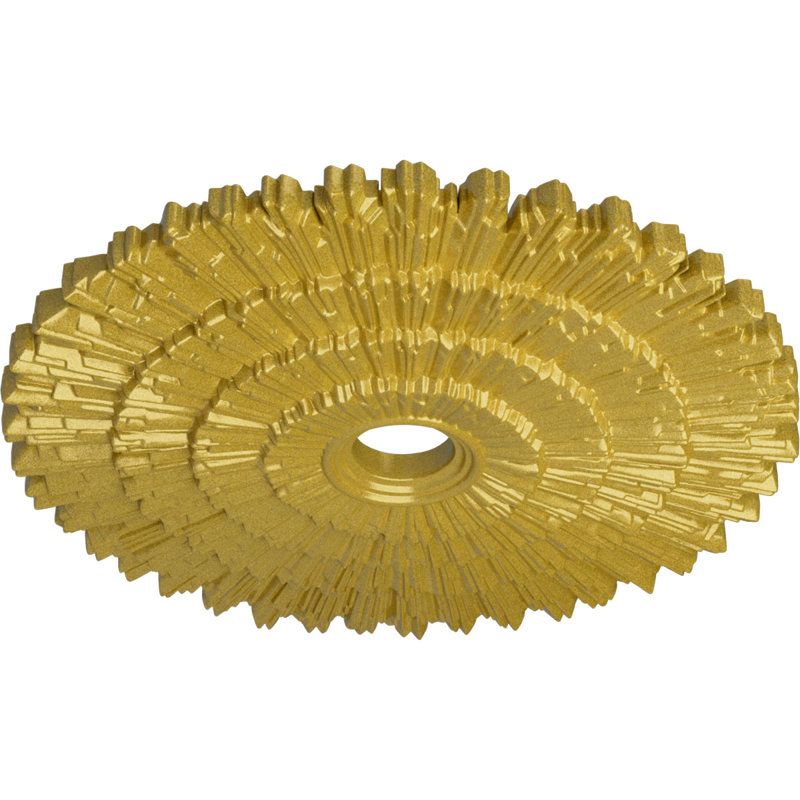 Médaillon de plafond Endurathane Granada, P 23 3/8 po x P 3 5/8 po x P 2 1/2 po (convient aux auvents jusqu'à 7 1/8 po), fini craquelé de boue du Mississippi peint à la main