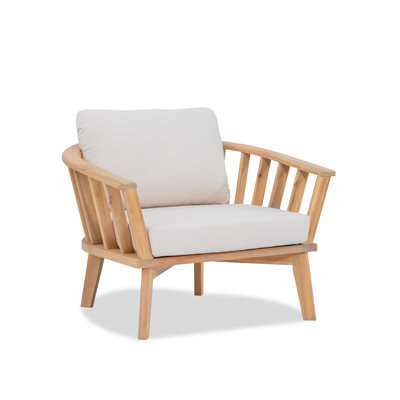 Chaise longue d'extérieur en bois massif Dacey