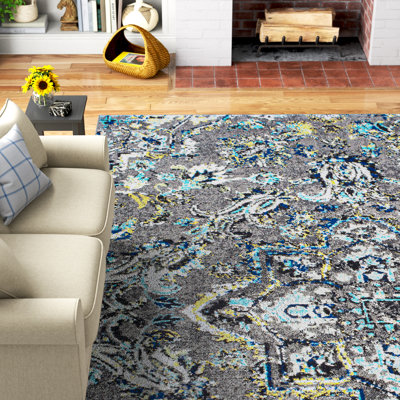 Tapis oriental gris / argenté