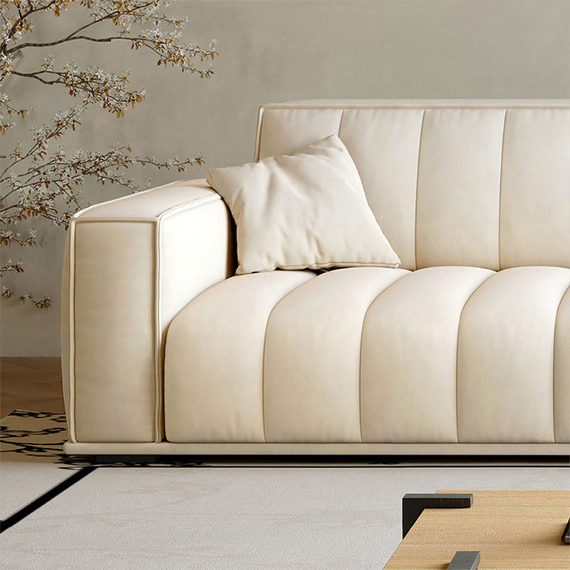 Upholstered " Sofa, L 90,55 po, Polyester blanc, Blanc