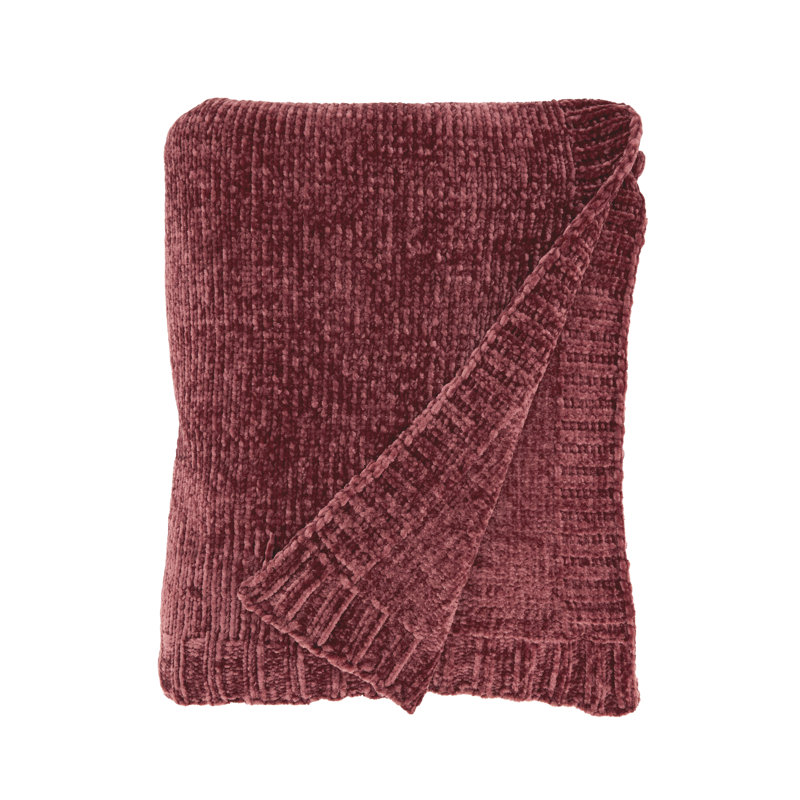 Jeté en tricot Carley Anden, Rouge
