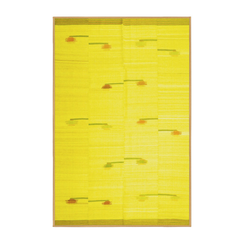 Tapis contemporains jaunes lavables à la machine 1171, Rectangle 4 pi x 6 pi