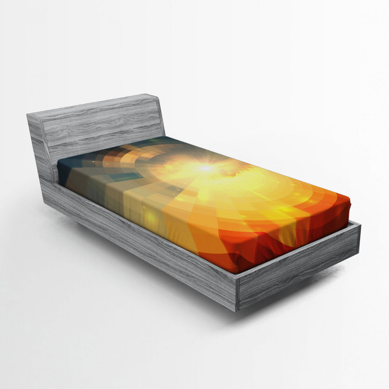 Microfiber Abstract Fitted Sheet, Twin Fitted Sheet