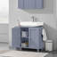 Modern Pedestal Sink Bathroom Vanity Cabinet with Adjustable Shelves and Door-2075174403