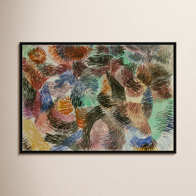 Crosshatch in Color - Peinture sur toile à cadre flottant