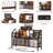 Homeiju Record Player Stand Holds up to 500 Albums, Turntable Stand with Vinyl Record Player Storage Cabinet, Records Vinyl Albums Storage, Rustic Brown