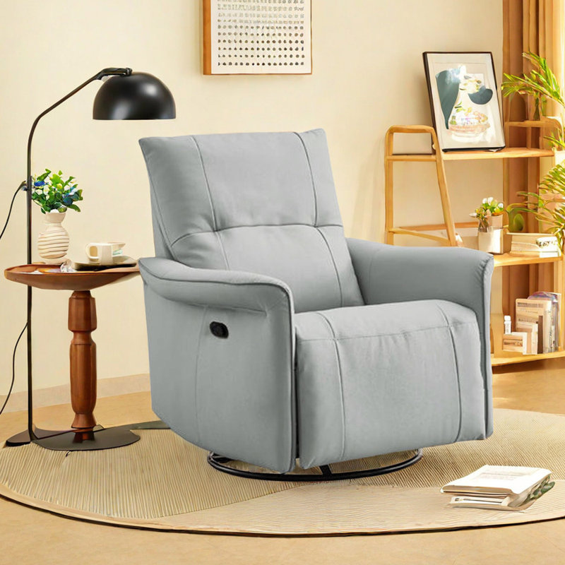 Fauteuil inclinable en similicuir Tesler, Bleu clair