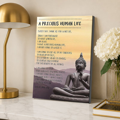 Buddhist Meditation Spiritual Quotes Inspirational Educational Canvas Poster