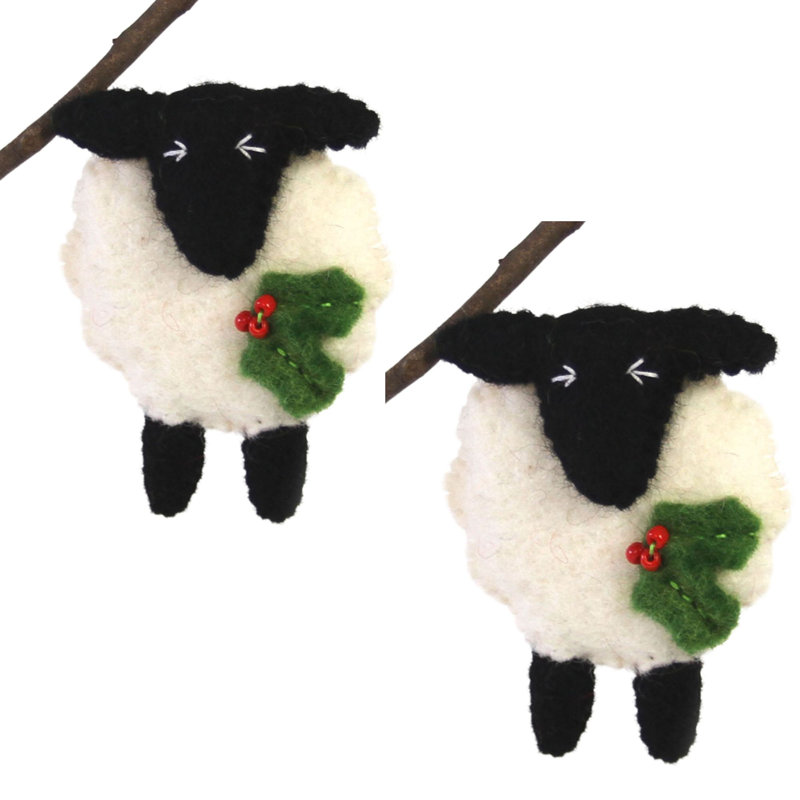 Ensemble de 2 figurines suspendues mouton