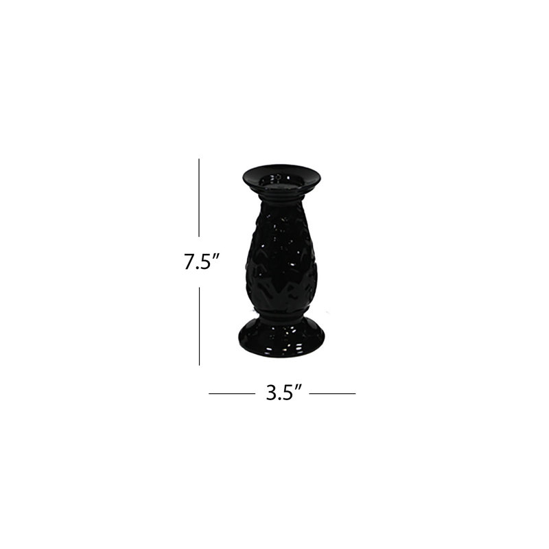 13'' H Tabletop Candlestick, Black