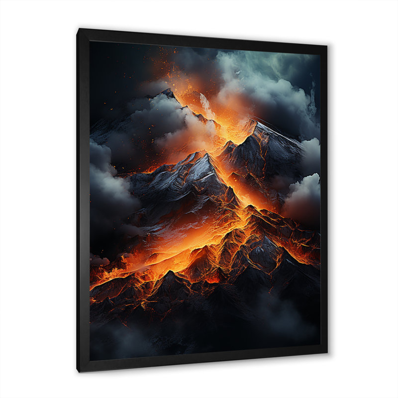 Volcan Volcanic Wilderness I, H 32 po x l 24 po x P 1 po, Cadre simple noir