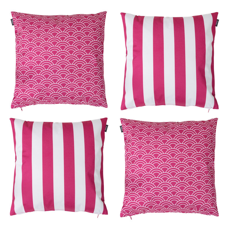Deck Stripe Indoor-Outdoor Cushion, Pink