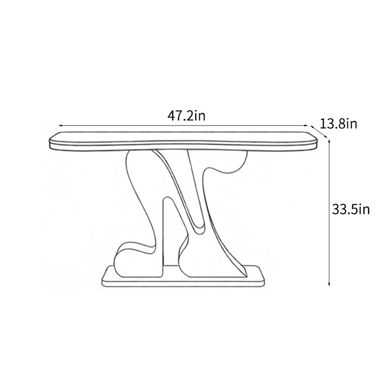 Console haut de gamme légère et luxueuse, 33,5 po H x 47,2 po l x 13,8 po P, Doré
