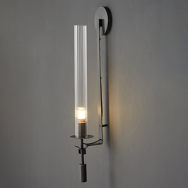 Applique murale en verre tube ultra-moderne, Noir