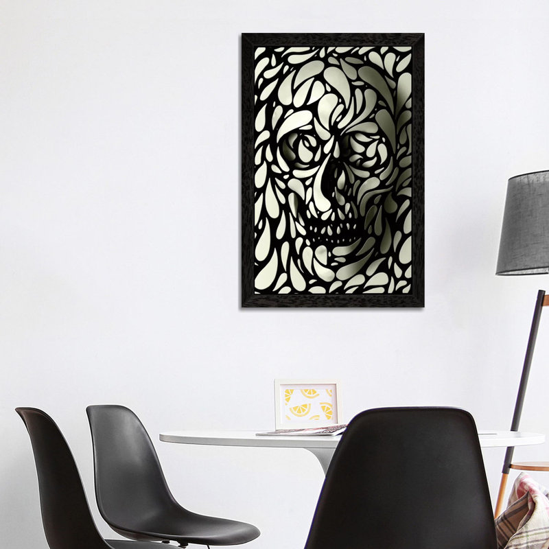 Skull #4 1 Piece Wall Art on Canvas, 101.6 cm H x 66.04 cm W, Black Framed