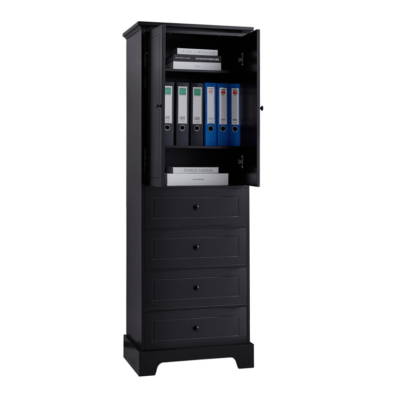 23.6'' Wide Storage Cabinet, Black