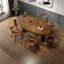 Table de salle à manger moderne en bois massif de forme libre-2040505347