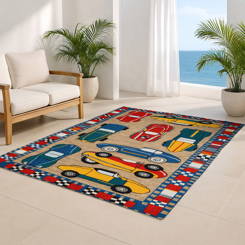 Tapis intérieur et extérieur beige Transport, Rectangle 5 pi x 7 pi