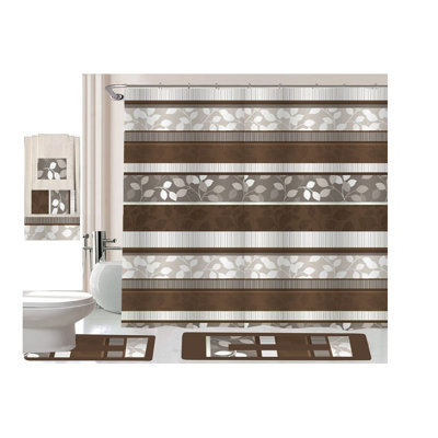 Bernt Geometric Shower Curtain with Hooks Included