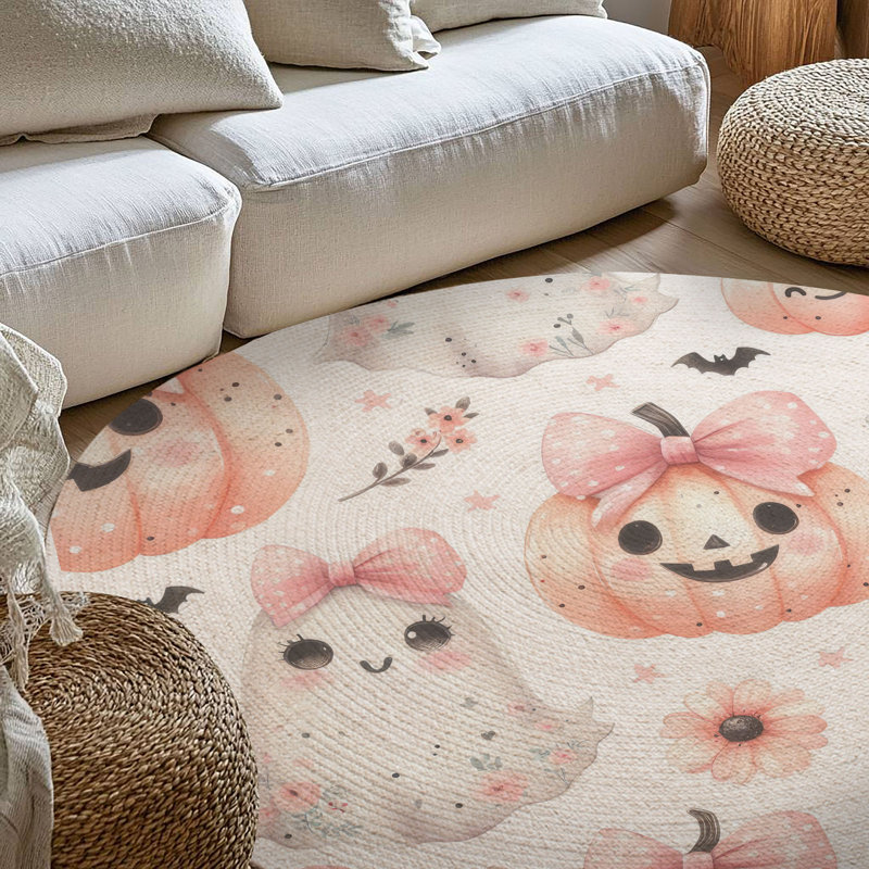 Tapis tressé Pumpkin Phantoms, Rond 5 pi