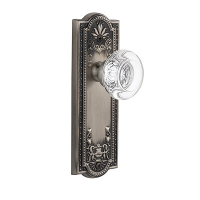 Grandeur Parthénon plaque avec bouton de porte en cristal Bordeaux
