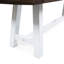 Banc en bois avec finition sablée brun foncé et métal rustique blanc, largeur de 63 po pour l'extérieur, structure en métal