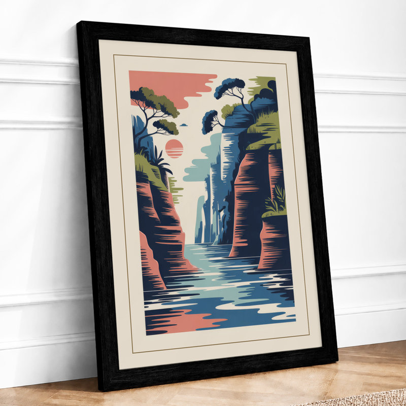 Canyon Waters Rustic - Framed Print, Black, A3 - 42.0 x 29.7 cm
