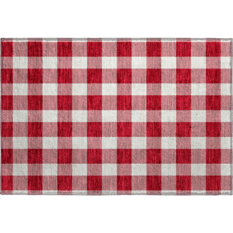 Premium Machine Washable Prisco Red Rug, Rectangle 1'8" x 2'6"