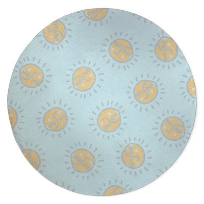 Sunny Days Low Pile Carpet Straight Round Chair Mat -  KAVKA DESIGNS, MWOMT-17299-5X5-KAV2399