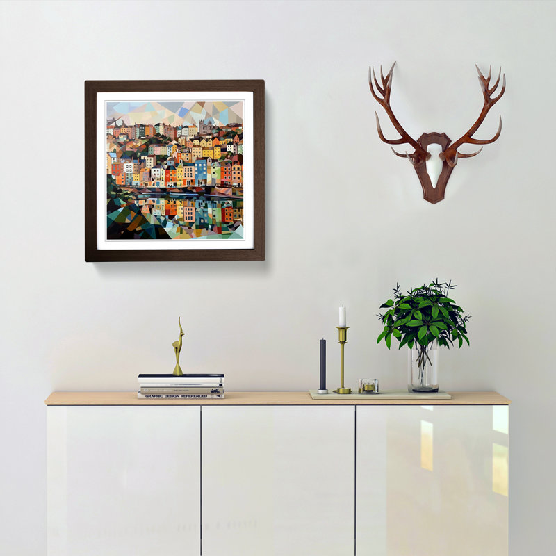 City Of Bristol Cubism - Framed Print, Walnut
