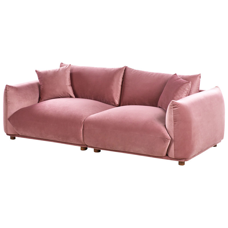LUVOS 3 Seater Velvet Sofa, Pink