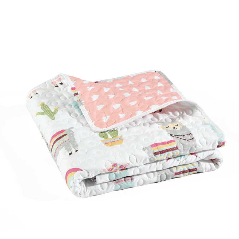Southwest Llama Cactus Reversible Toddler Throw Blanket
