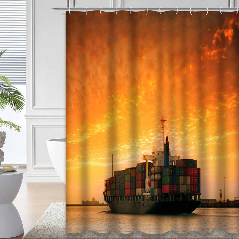 Rideau de douche avec 12 crochets Ship, L 72 po x l 72 po